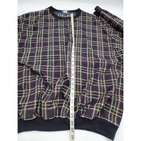 VTG 90s La Mode Mens Large Long Sleeve Plaid Nylon Pullover Golf Jacket Men's XL - Picture 6 of 8